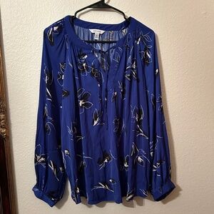 Nine West Blue Blouse  Size XL